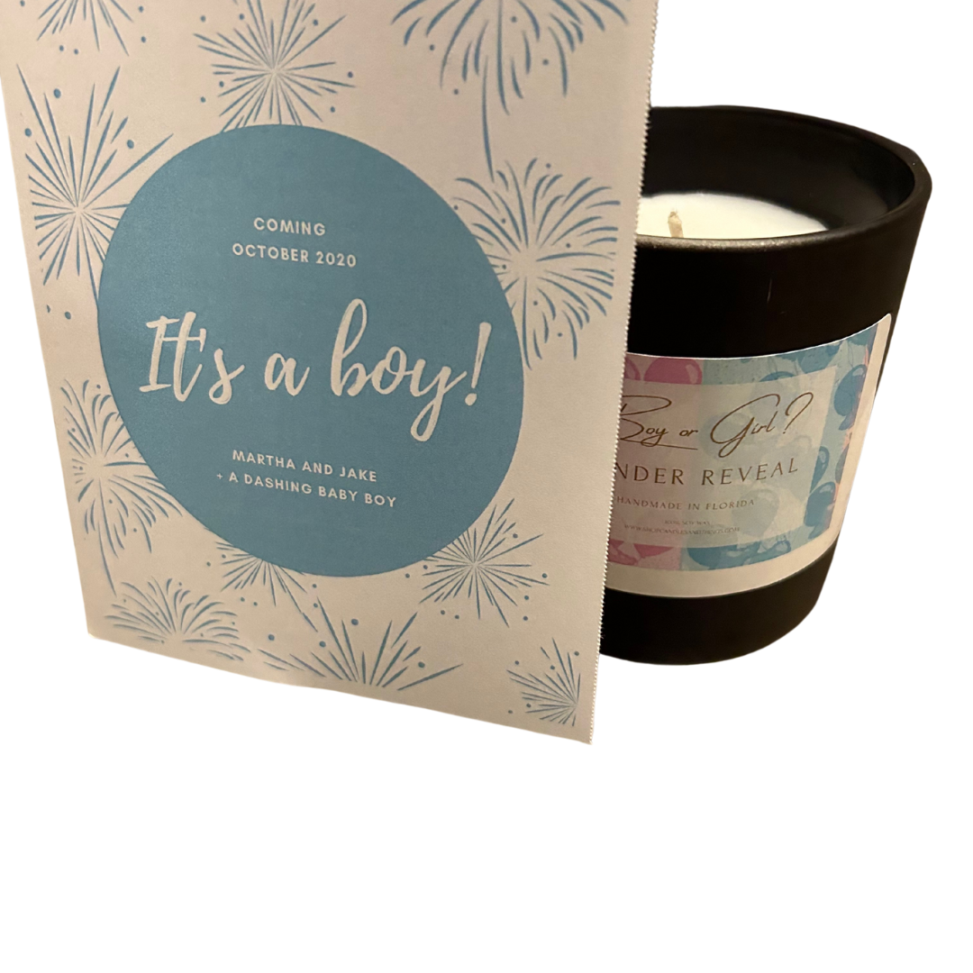 Gender Reveal Candle | Babyshower Gift | Boy Baby or Girl Baby | Gift